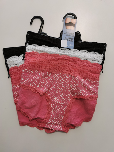 M&S 2x3pk Cotton Rich Low Rise Shorts, Black or mixed, Size 8,12,14,16 - Picture 3 of 12