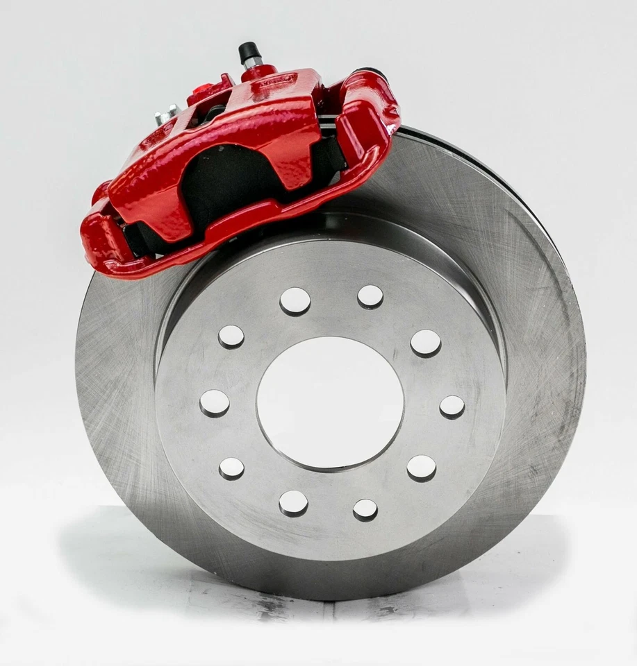 Kit de frenos de disco traseros suburban/pickup GM 1973-91 1/2 tonelada (rojo; rotores lisos; 2x2) Foto 2 de 4