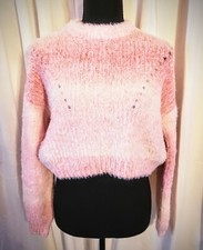 NWT Wild Fable Fuzzy Pink Cropped Sweater Size XS Cute Cozy