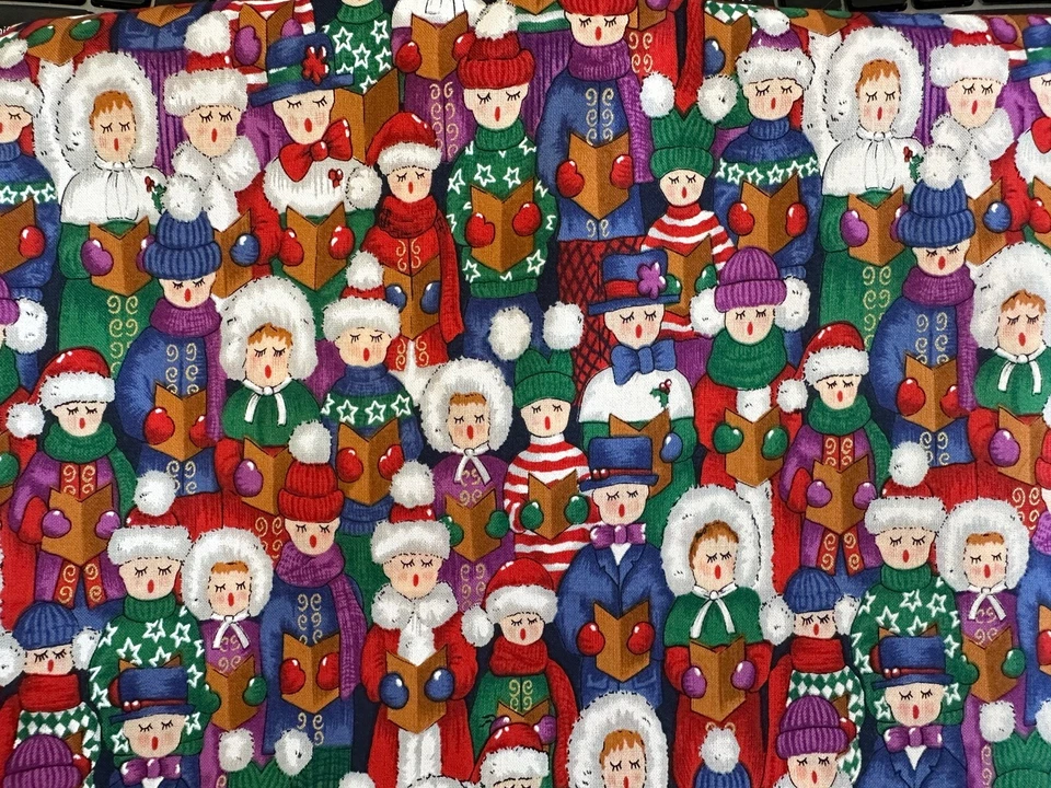 2004 Blank Textiles BTR-M3619 CHOIR Carolers Crafting Fabric Quilting 1 3/4 Yard - Image 2 of 3