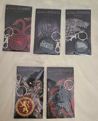 GAME OF THRONES KEY RING CLIP CHAIN LOT OF PLASTIC BODY METAL RING