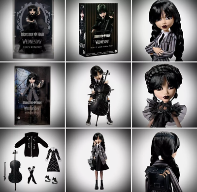 🟢 Mattel Creations: Monster High - Wednesday Addams (3) Piece Lot