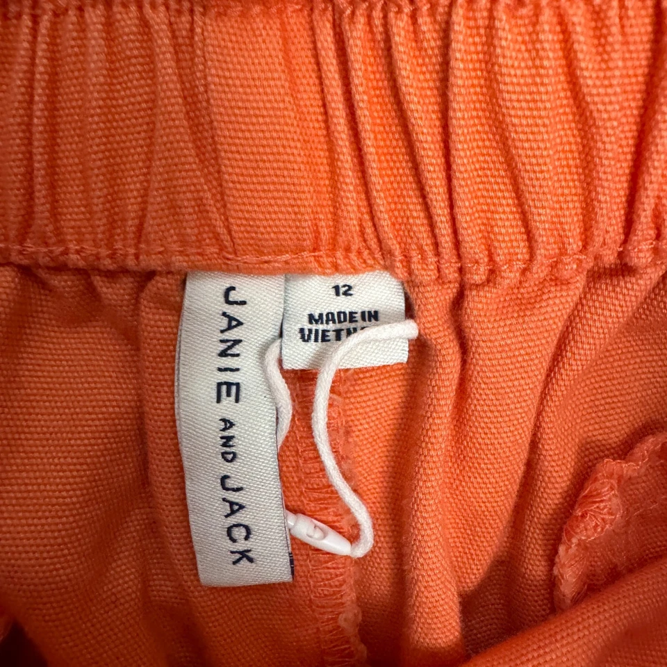 Janie And Jack Bolsa de Papel Pantalones Cortos Niña 12 Bali Puesta de Sol Círculo Borde Lona Puños Foto 3 de 4