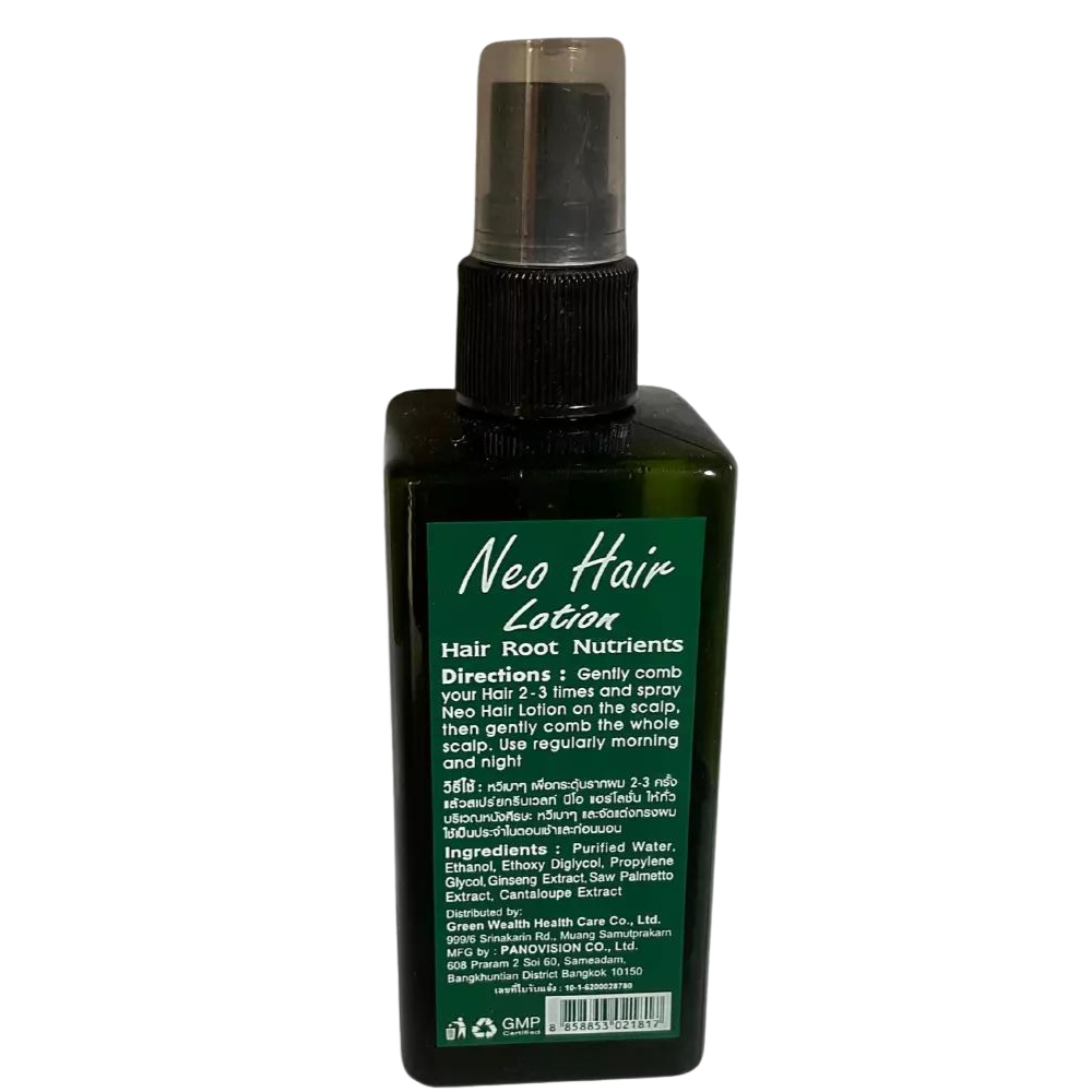 Neo Hair Lotion Original Thailand Green Wealth 120ml x 3 Bottles
