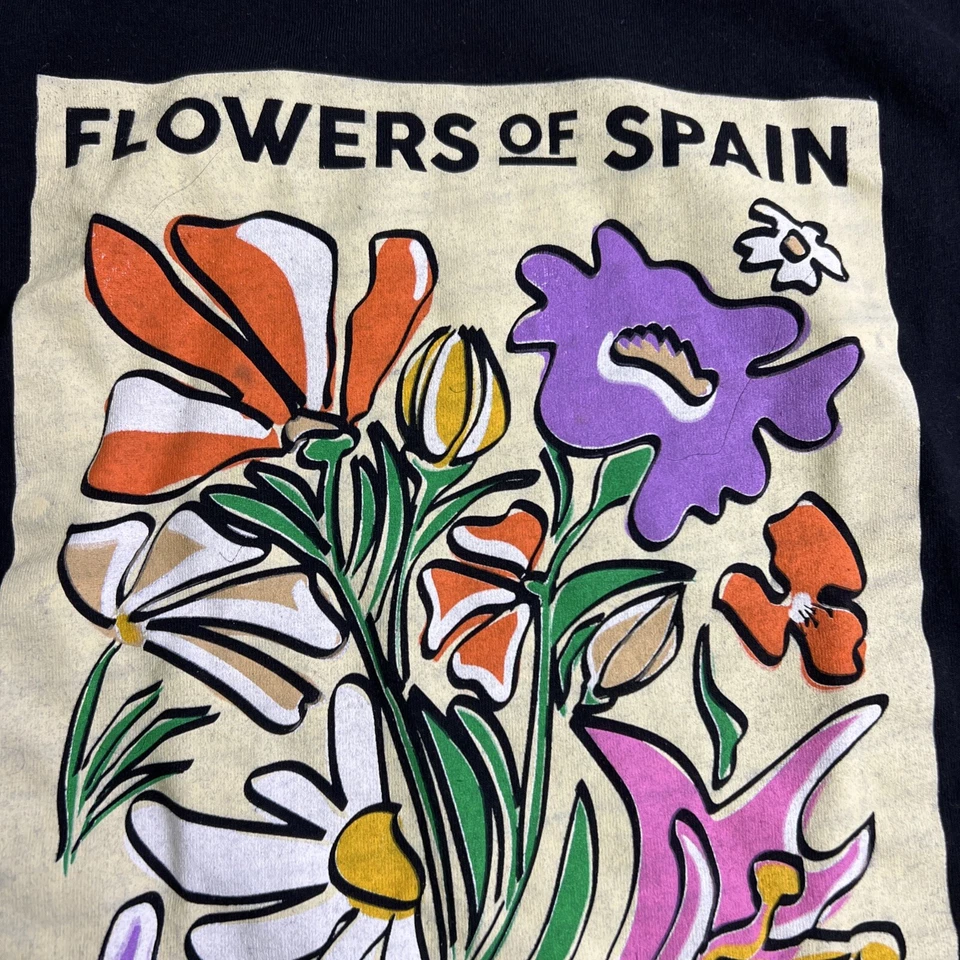 Camiseta Flowers Of Spain Barcelona Negra Mujer Talla Mediana Manga Corta Foto 3 de 4