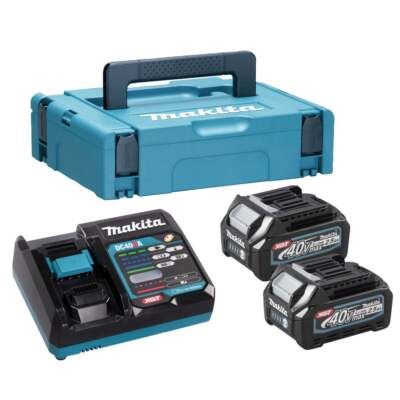 Makita 191J85-8 40V Akku & Ladegerät Stromquelle Set 2 x 2,5 Ampere Akkus
