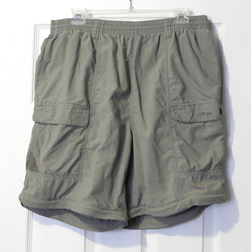 Columbia PFG Men's Size L Gray Fishing/Swim Cargo Shorts w/Mesh Lining FM8200