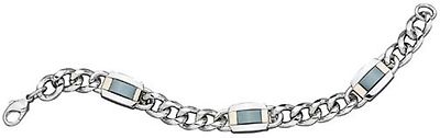 DOLAN BULLOCK 14K SOLID GOLD Sterling HEMATITE  Link Bracelet DBR016600 64GRAMS