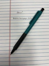 Vintage PaperMate DynaGrip Double Heart Teal Ballpoint Pen - Med - NEW OLD STOCK