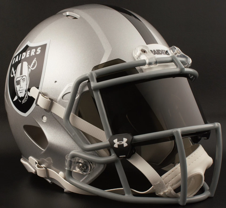 ***PERSONALIZADO*** Casco de fútbol americano Oakland Raiders tamaño completo NFL Riddell VELOCIDAD Foto 2 de 4