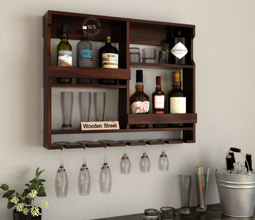 Sheesham Wood Wall Mount Multipurpose Rack - 24 inch - Picture 2 of 7