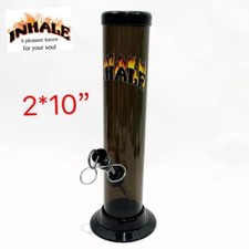 INHALE®️ 2X10" STRAIGHT ACRYLIC WATER PIPE PULL STEM &POKER MADE IN USA