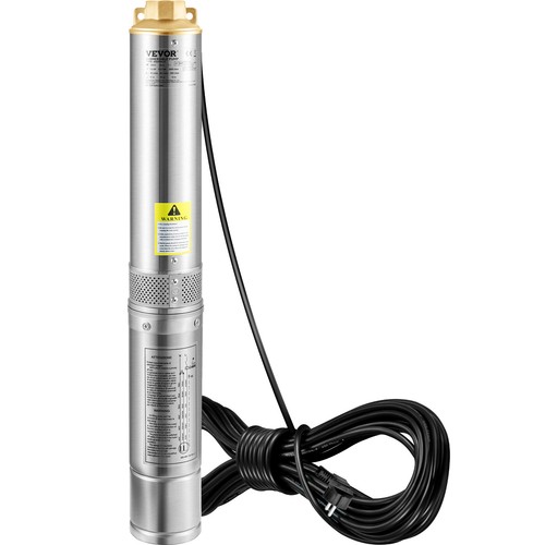 VEVOR Bomba de Agua Sumergible para Pozo de 750 W Acero Inoxidable 230 V 50 Hz - Imagen 10 de 12