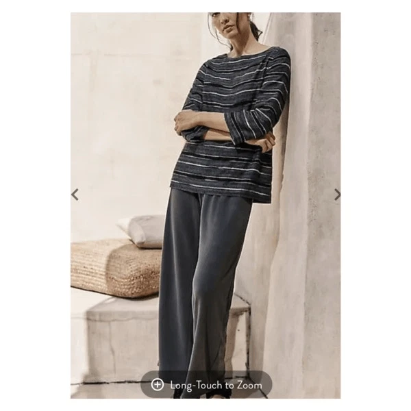 J. Jill Pure Jill Women's Pull-On Sand-Washed Wide Leg Pants Slinky Gray Medium - Image 2 of 4