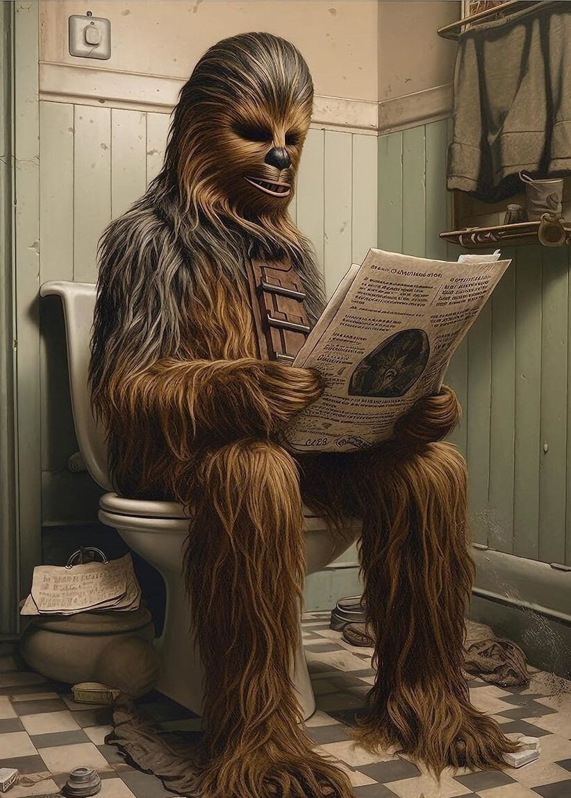 CHEWBACCA ON TOILET STAR WARS BATHROOM ART FRIDGE MAGNET 5