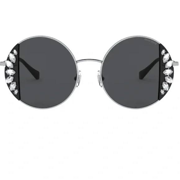 NEW MIU MIU Sunglasses MU 57VS Swarovski Crystal Round  display picture 2