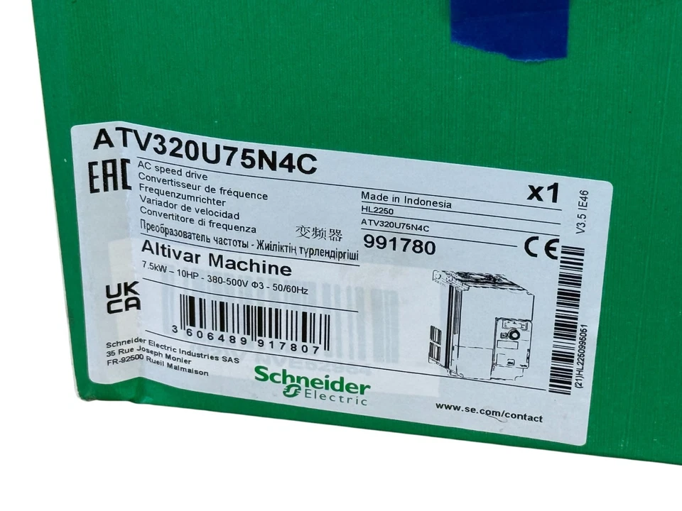 Schneider ATV320U75N4C 7.5kW 10HP 380-500V 3PH Compact Variable Speed Drive New - Image 3 of 4