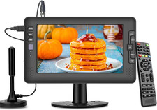 9" IPS Screen Portable TV with Digital ATSC Tuner, USB Port, AV Input, Built-In