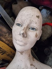 1960s Fibreglass Mannequin Torso Head Vintage Retail Display Prop