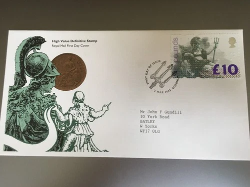 GB STAMPS RARE FIRST DAY COVER SCOTLAND 1993 £10 BRITANNIA