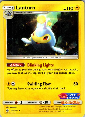 Lanturn 72/236 Rare SM - Cosmic Eclipse Pokemon NM/LP