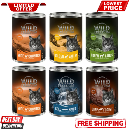 Image showcasing Wild Freedom Mixed Trial Pack Grain Lactose Free Adult Wet Cat Food *6 ...
