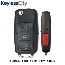 4-Button Flip Key SHELL Fits 2006-2011 Volkswagen / NBG92596263 AFTERMARKET