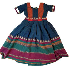 Traditional Indian Girls Dress 5 Handmade Silk Blend Lehenga Blue Magenta Ethnic