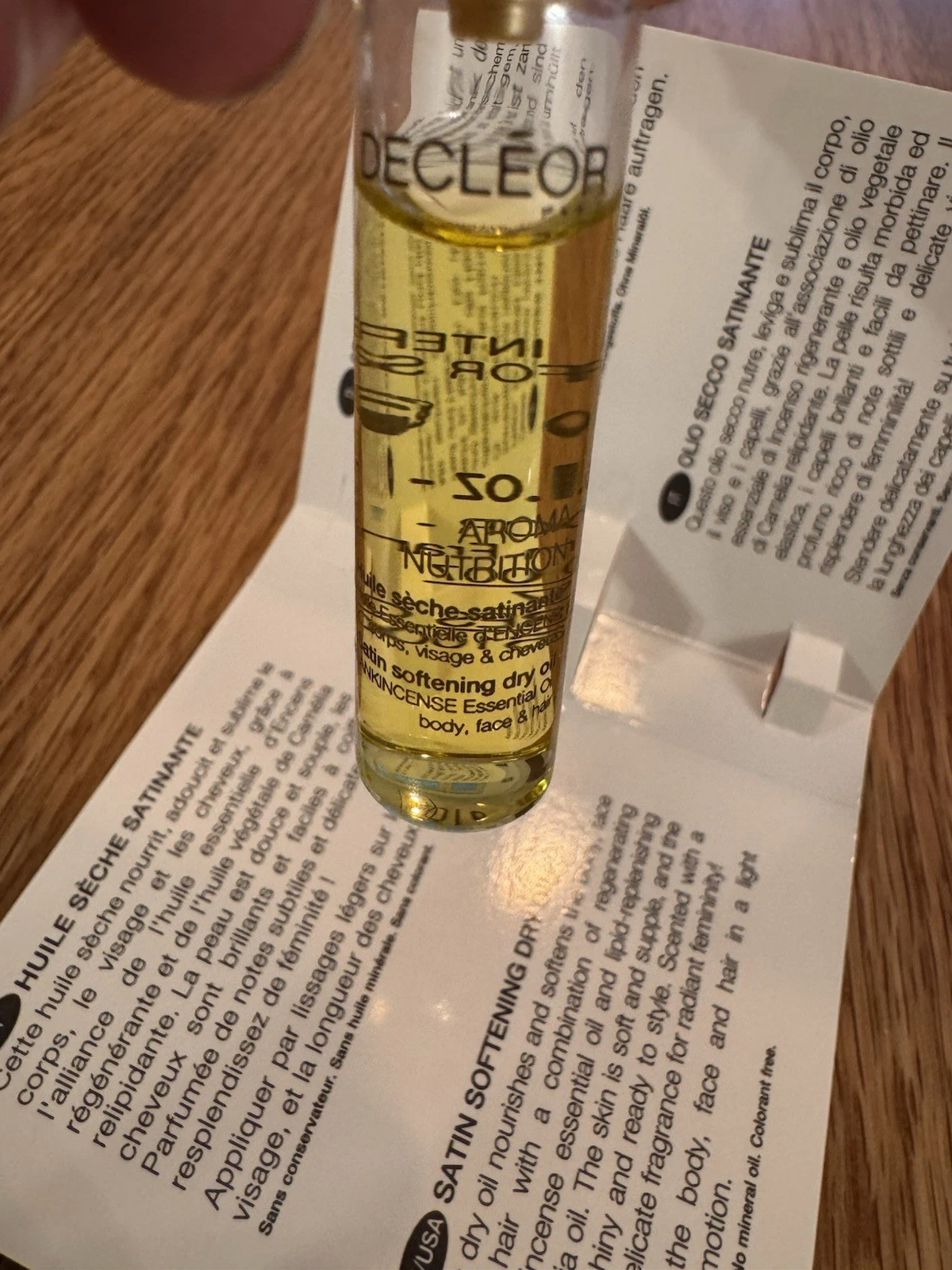 5x Decleor Aroma Nutrition Satin Softening Dry Oil 5ml Frankincense New 4
