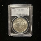 1887 Morgan Silver Dollar PCGS MS61
