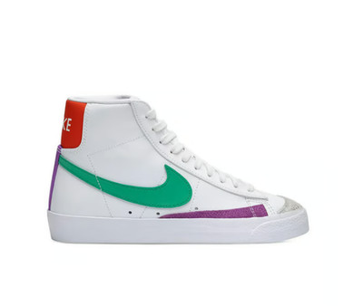 NIKE Damen Unisex High Top Mid 77 Nature Leather Blazer Sneaker White Purple
