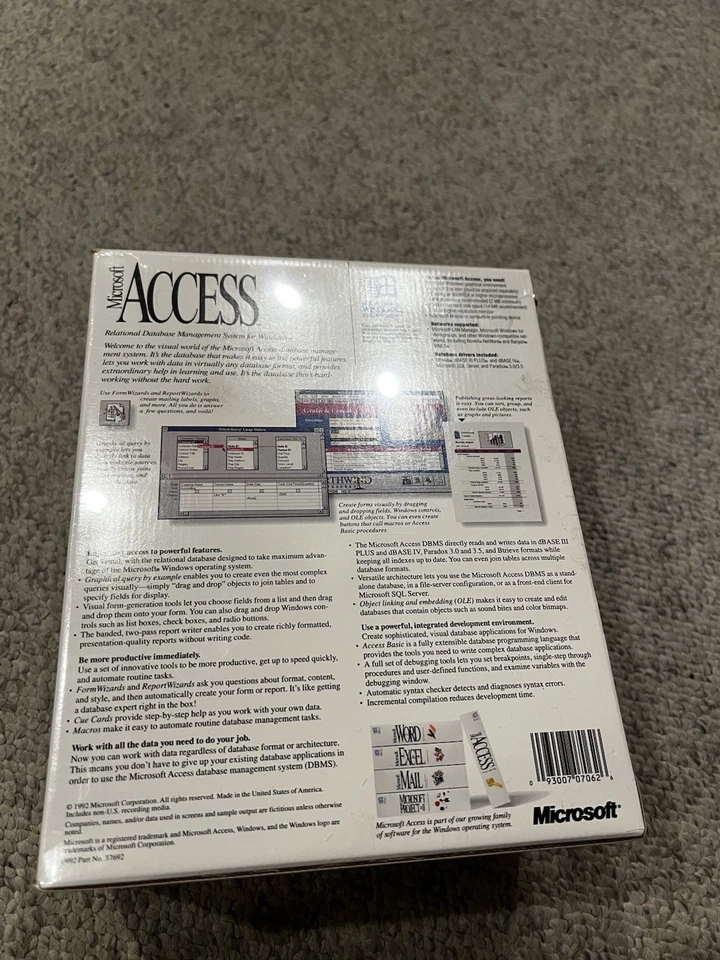 Microsoft Access para Windows compatible con IBM 1992 sin abrir sellado Foto 3 de 3
