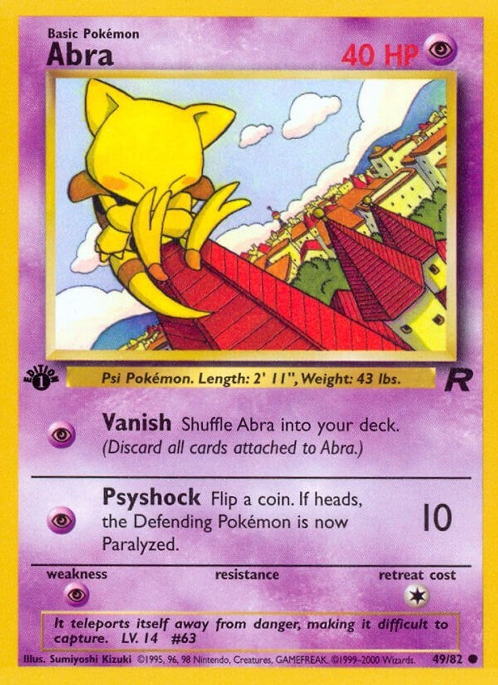 Pokemon Abra Common 49/82 Team Rocket Unlimited NM