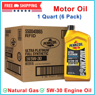 Pennzoil Ultra Platinum Full Synthetic 5W-30 Viscosity Motor Oil, 1 Quart (6 Pk)
