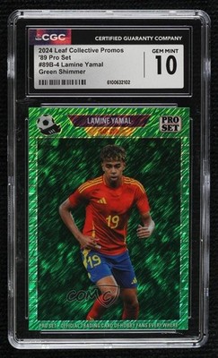 2024 Leaf Collective Promotional Green Shimmer 27/50 Lamine Yamal CGC 10 3u4