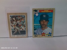 DON MATTINGLY  1987 TOPPS LOT  MINI #65  ALL STAR #606