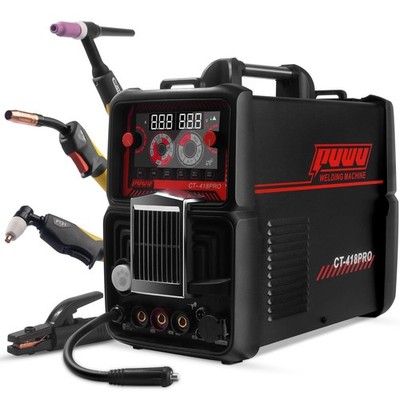 Plasma Cutter Welder Combo Gas MIG/Gasless MIG/HF TIG/Stick/CUT 5 in 1 Alumin...
