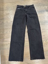 Anthropologie Pilcro Black Straight Leg Denim Jeans Women s 27 GOOD COND