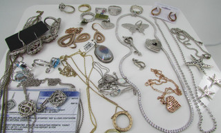 Lotto collane orecchini anelli e bracciale argento sterling usati nuovi con etichetta