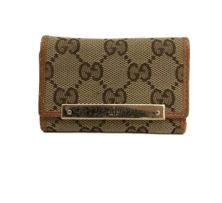 GUCCI GG Logo Canvas 6 Ring Key Case Beige/3BH0008