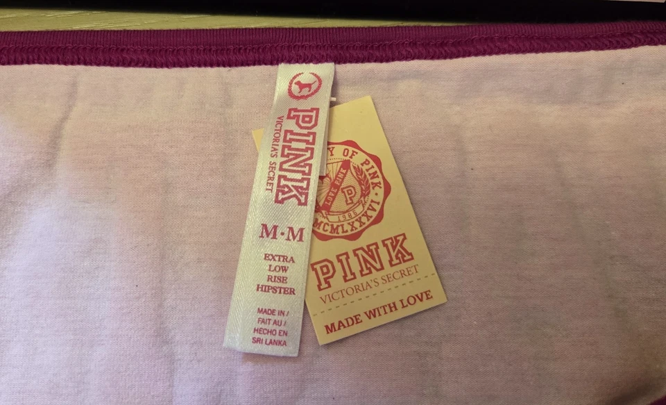 NWT Vintage Victoria's Secret PINK Cotton Graphics Extra Low Hipster Panties M - Image 3 of 3