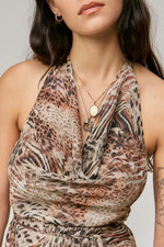 Urban Oufitters x Lioness Banks Leopard Print Halterneck Top Size XXS RRP£59 NWT