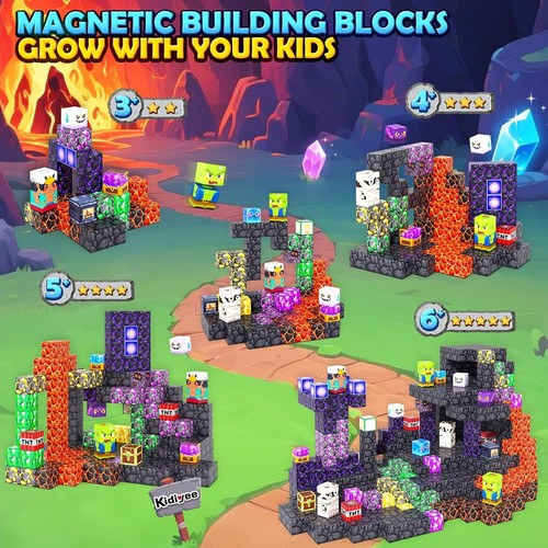 Magnetic Blocks STEM Building Toys for Kids 3-12, Mine Magnet World Sensory - Picture 6 of 8