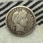 VF+ 1909 U.S. Barber Dime