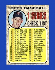 1968 Topps Set-Break # 67 Checklist 1-109 NM-MT OR BETTER *GMCARDS*