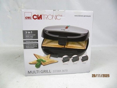 CLATRONIC ST/WA3670, WAFFELAUTOMAT, KONTAKTGRILL, SANDWICHTOASTER, NEU & OVP