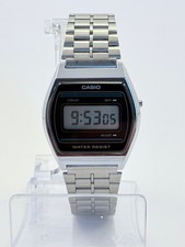 Reloj Digital Casio B‐612W Vintage 1988 Retro Tech Raro Plateado Acero Inoxidable