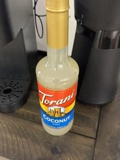 NEW HTF Torani Coconut Syrup Glass Bottle 25.4oz Iced Coffees/Milkshakes/Soda