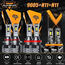 AUXBEAM CANBUS LED Headlight 9005 High / H11 Low Beam / H11 Fog Bulbs 6500K 2025
