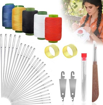 Big Eye Steel Needles Set, Stainless Steel Sewing Needle Kit US